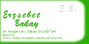 erzsebet bakay business card